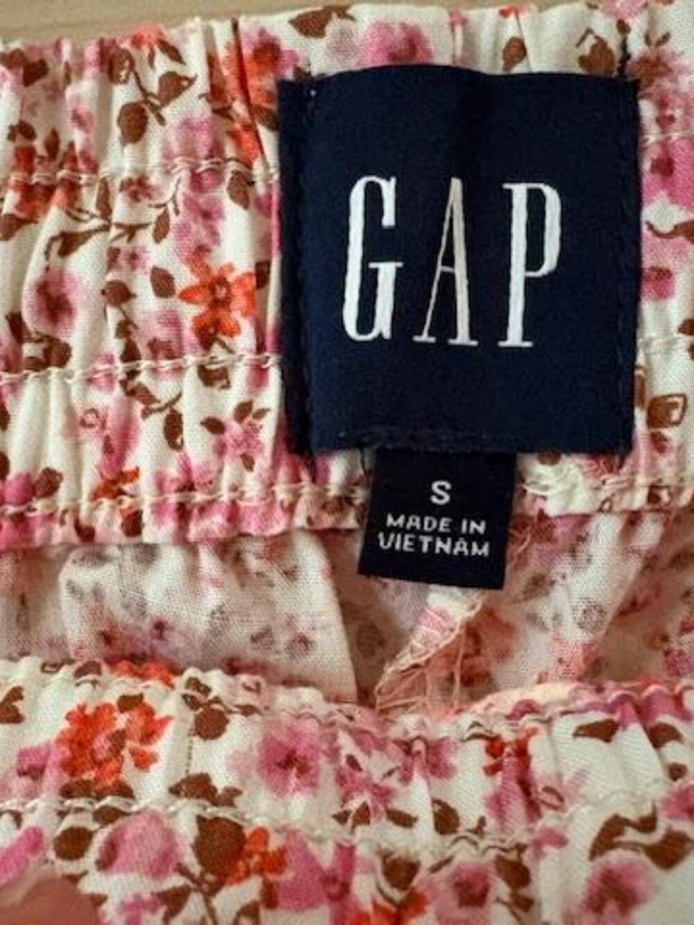 NWT Women's Gap 2 Piece Pajama Pants Size Small Cotton Floral Checks 2 Pair Pink - Picture 5 of 8